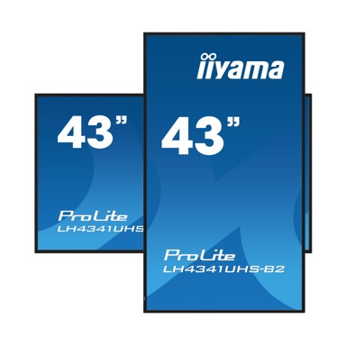IIYAMA Monitor 43" LH4341UHS-B2, 4K UHD, IPS, 8ms, 500cd/m², HDMI/VGA, zvučnici, crni